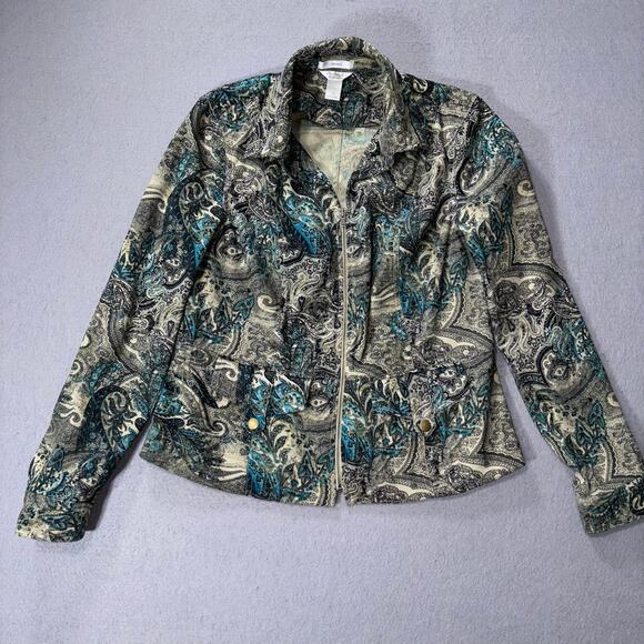 Earthy Retro Boho Stretch Jacket Small Edgy Rocker Classic Versatile Casual Arts - Picture 2 of 8